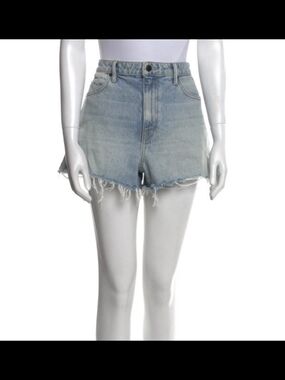 Alexander Wang Bite High-Rise Light Blue Shorts